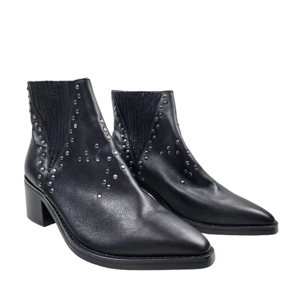 TONY BIANCO Womens 6.5 Simbai Western Studded Ankle Boots Booties Nwot Leather